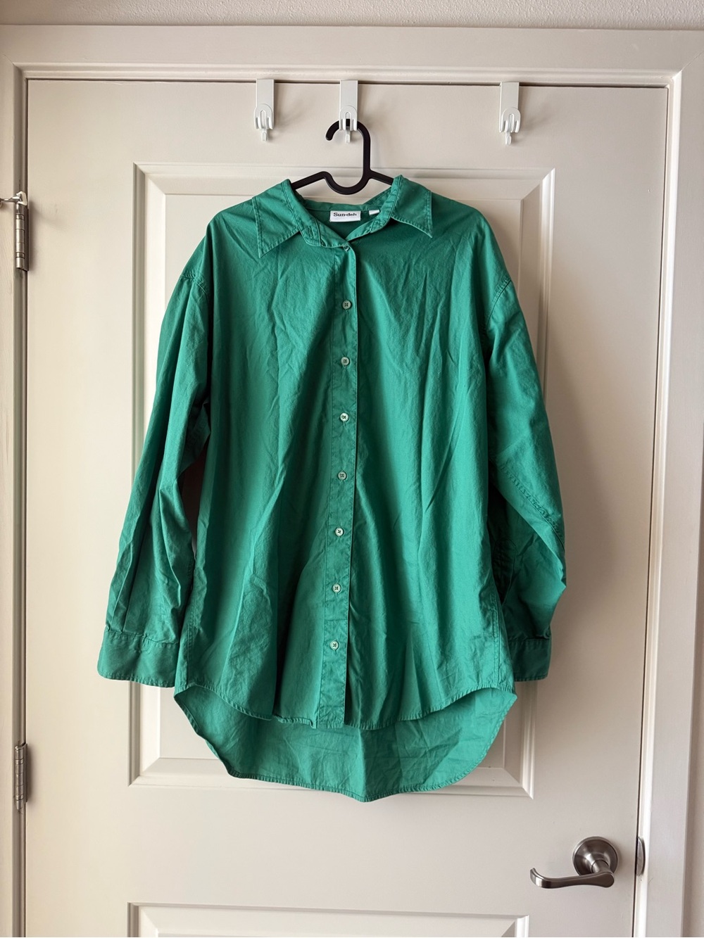 Aritzia Sunday Best Sun-deh Oversized Button-Up Shirt Green S